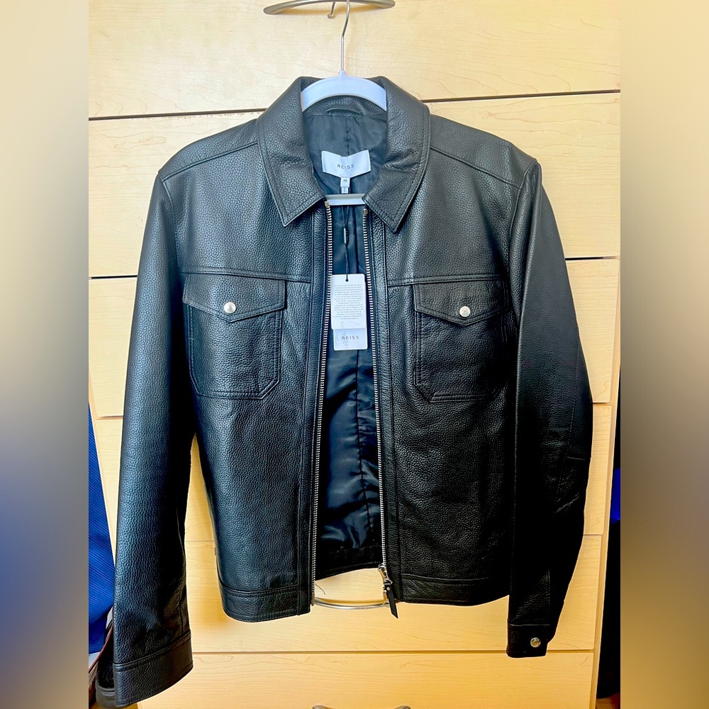Reiss Black Leather Jacket